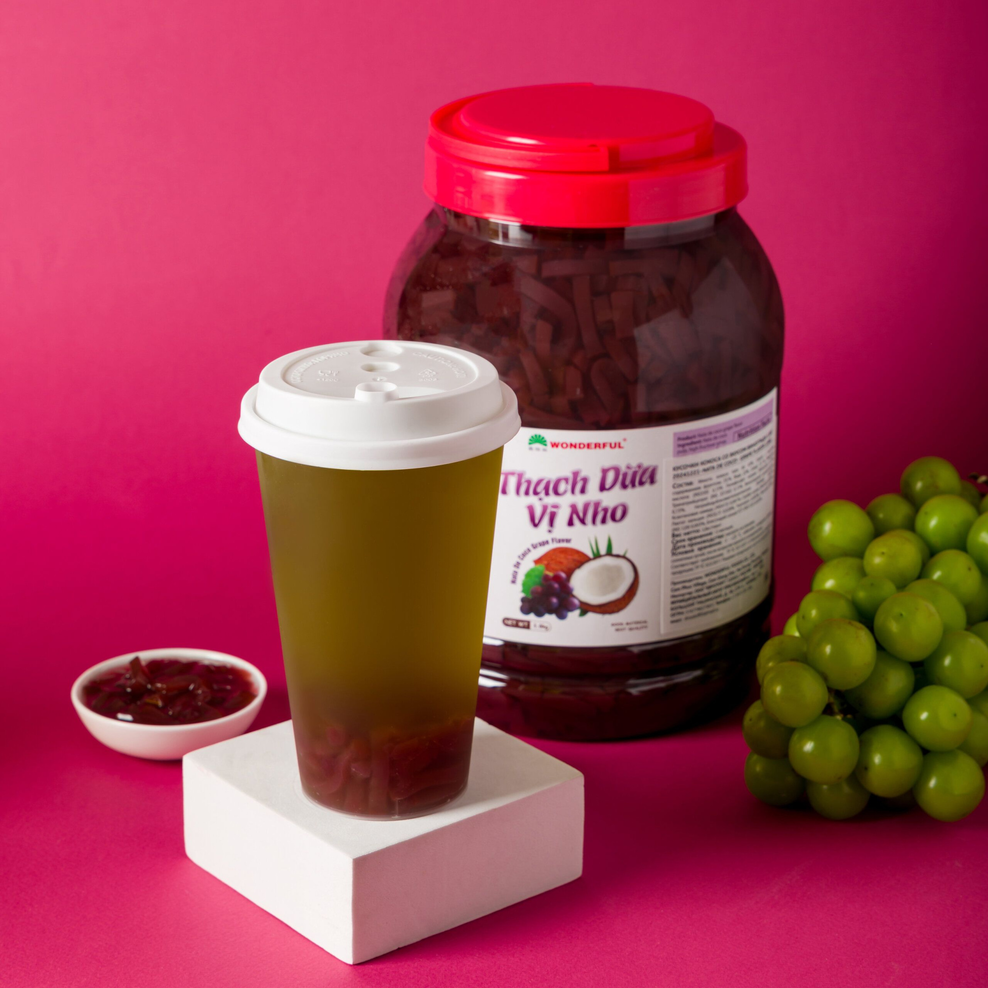 Кусочки кокоса Премиум со вкусом виноград (ингредиент для Bubble Tea)